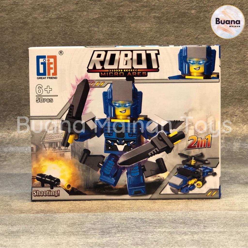 BRICKS GREAT FRIEND AUTOBOT 4 IN 1 MAINAN EDUKASI ANAK COWO BRICK BLOCK MODEL ROBOT TRANSFORMER OPTIMUS