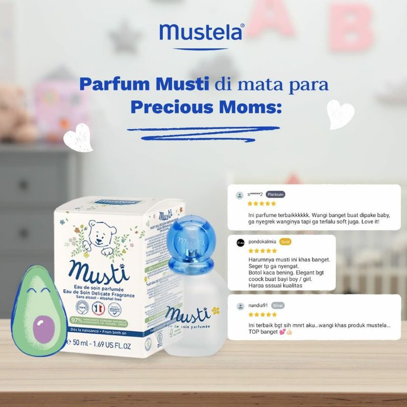 MUSTELA Musti Eau de Soin Spray 50ml Baby Perfume Cologne Bayi Parfum Bayi Delicate