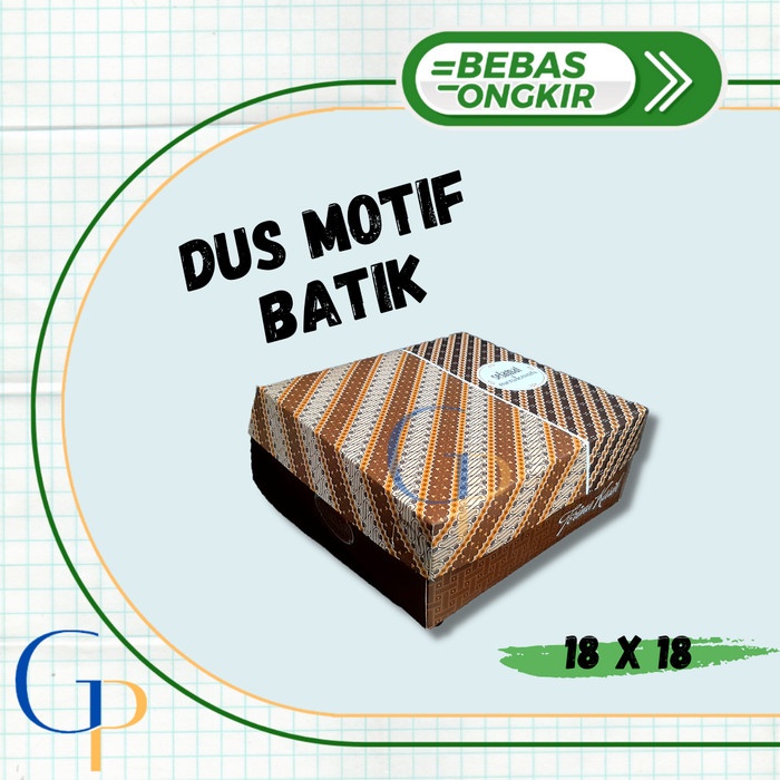 Dus Nasi Motif Batik Ukuran 18x18x7 Cm/ Dus Nasi Motif Murah