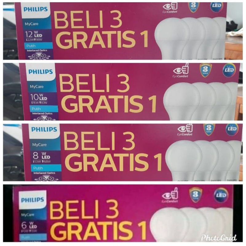 Jual lampu philips led 1box 12watt beli 3 gratis 1 Shopee Indonesia