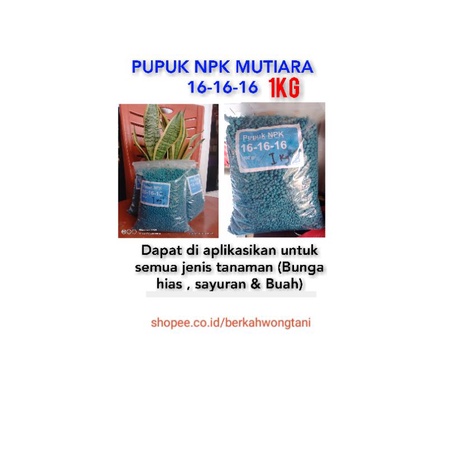 PUPUK 1KG NPK MUTIARA 16-16-16 PUPUK DAUN DAN BUAH