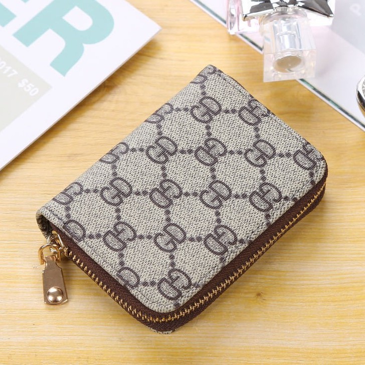 Dompet korea wanita cewek multi fungsi tempat kartu bahan premium import hitam pink abu DC008