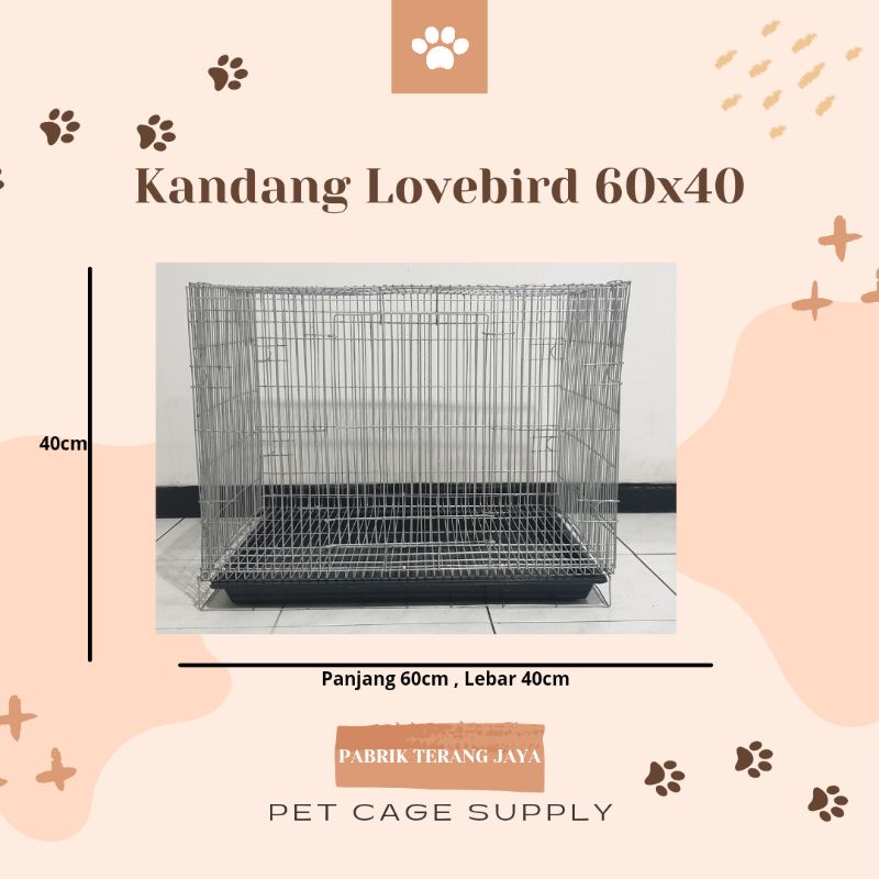 KANDANG HEWAN SANGKAR UMBARAN KANDANG BURUNG TERNAK LOVEBIRD KENARI - SIZE L 60x42x42