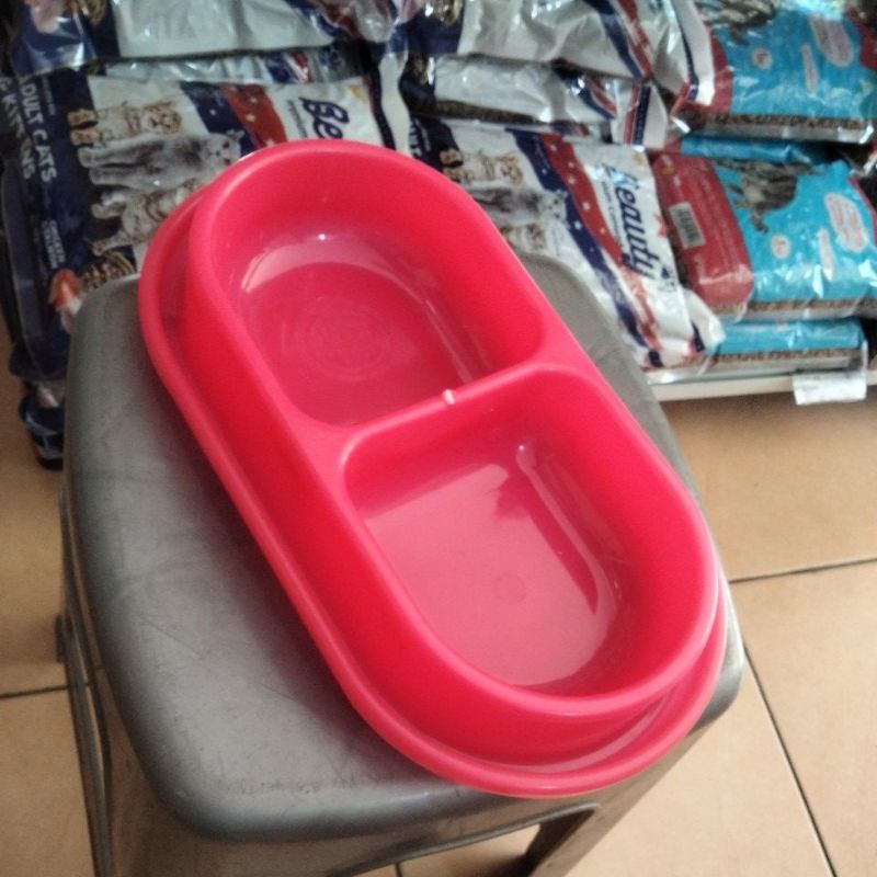 Pet Bowl/Wadah Makan Dan Minum Double Bowl Anti Semut untuk Hewan