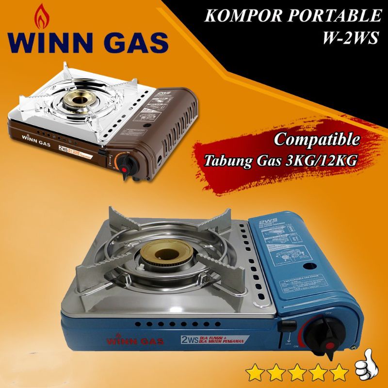 Winn Gas W 2WS Kompor Anti Meledak Kompor Gas Portable Dual Gas Double Safety