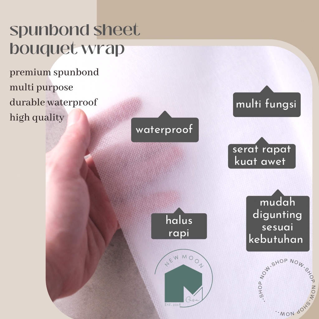 

[ 5 Lembar ] Spunbond Tisu Tissue tebal Flower Wrap Wrapping Buket Bunga Money Bouquet Non Woven Florist Spunbon Cellophane