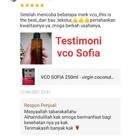 

Hot Sale VCO SOFIA 250ml - virgin coconut oil - minyak kelapa murni