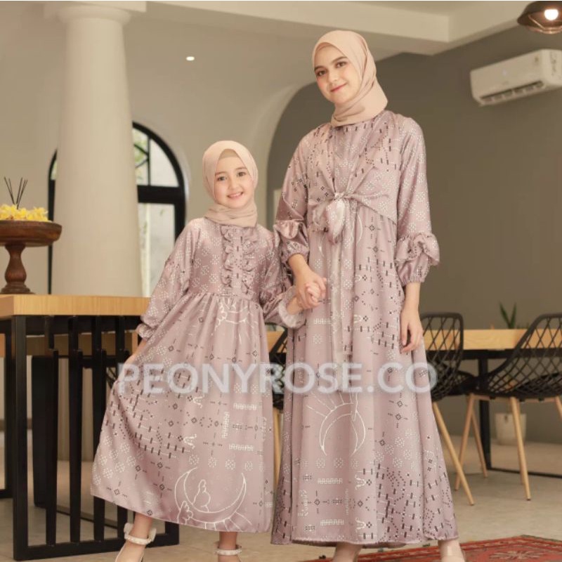 BUY 5 GET 1 FREE !! GAMIS COUPLE IBU DAN ANAK LEBARAN PESTA KONDANGAN MEWAH TERBARU SILK