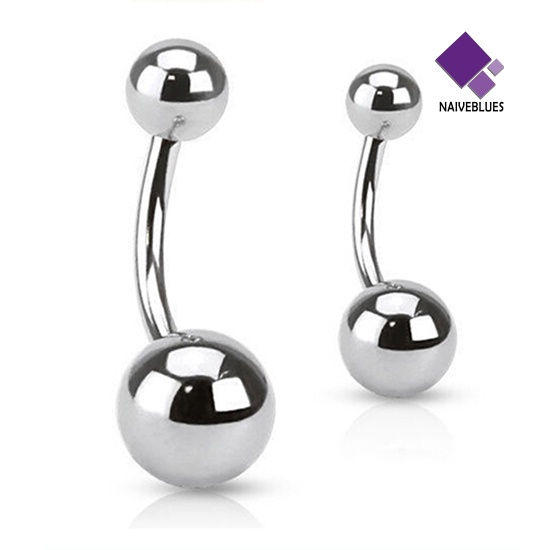 Cincin Tindik Tubuh Bentuk Bola Barbell Bahan Stainless Steel