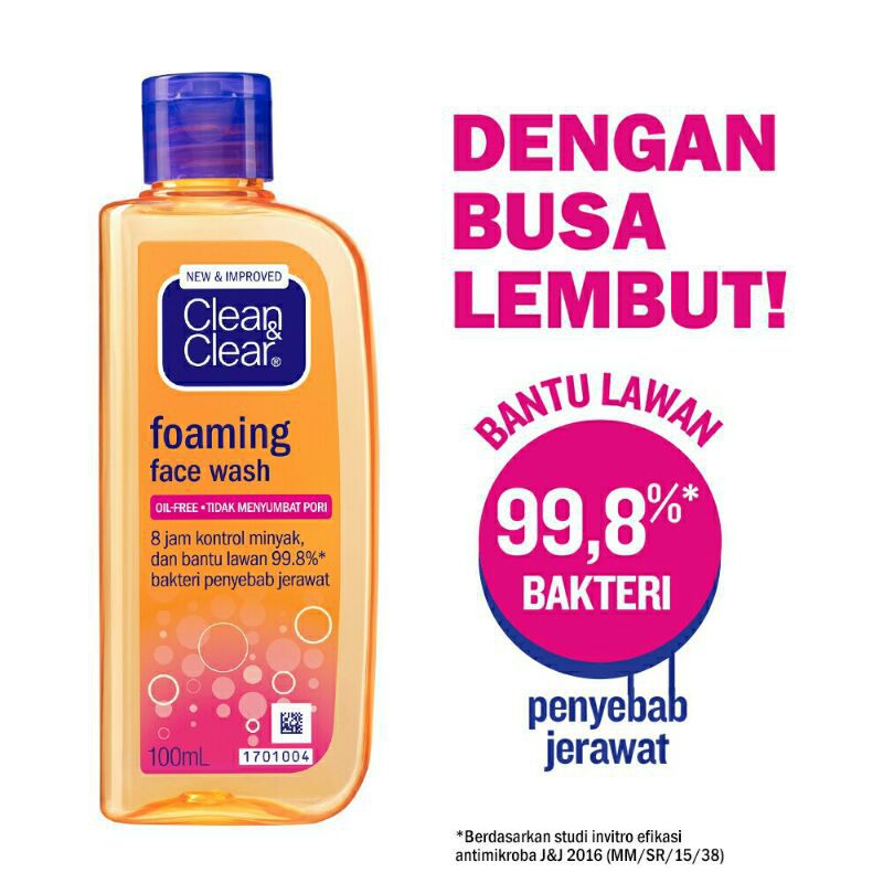 PERA518 CLEAN AND CLEAR FOAMING FACE WASH SABUN CUCI MUKA 100ML exp 03 2024