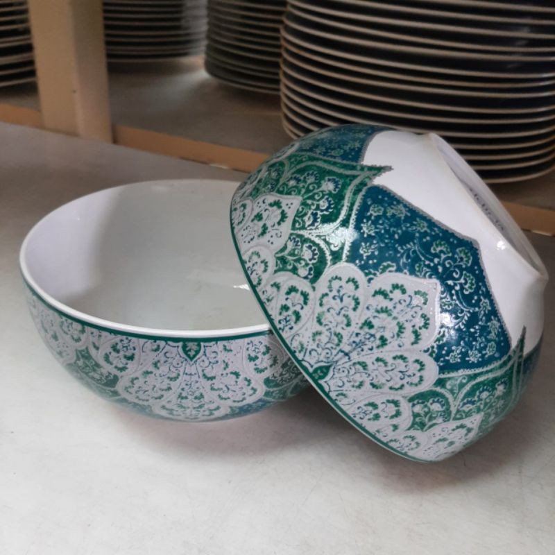 MANGKOK MANGKUK KERAMIK SANGO MOTIF BATIK VINTAGE JADUL BIRU TOSCA HIAS DAPUR CANTIK