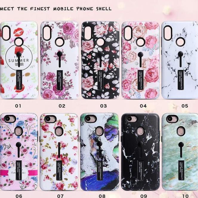 Oppo A73 / F5 Case Flower Marble Timbul 5D Case Oppo A73 / F5 Casing - Sepuluh New Hokyti