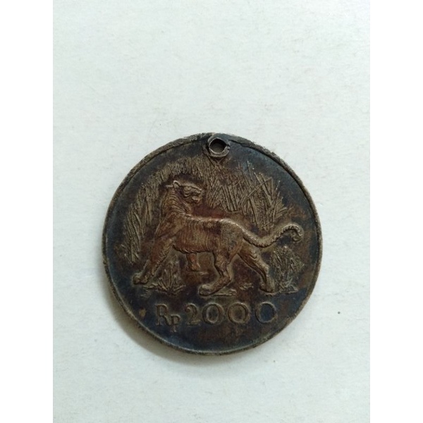 koin silver perak 2000 macan harimau 1974