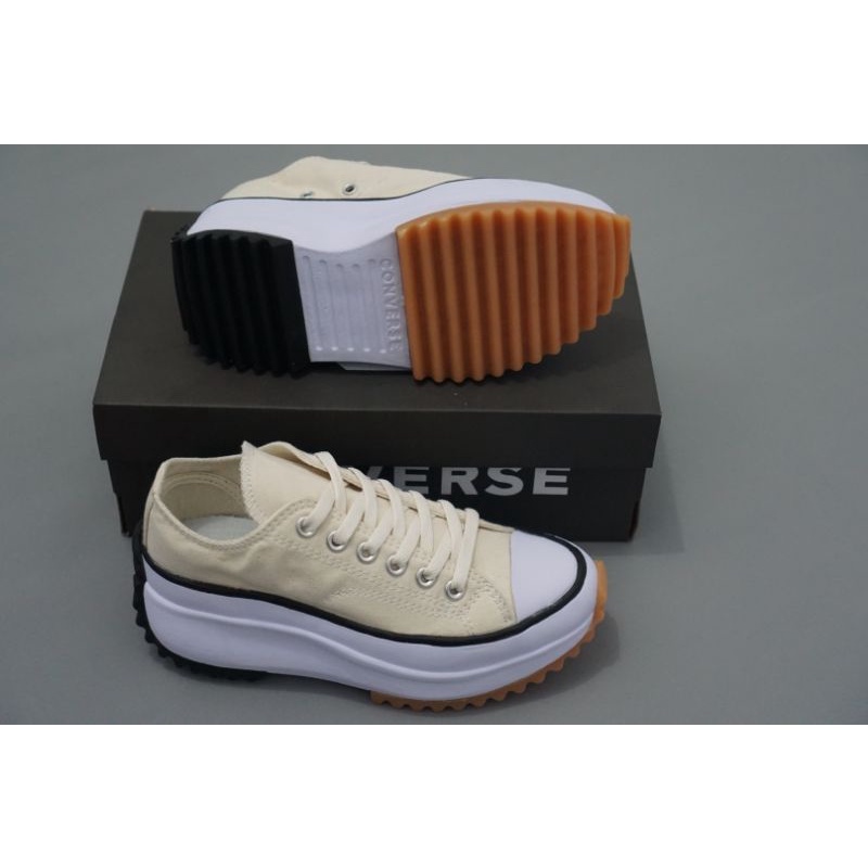 Sepatu Converse Run Star Hike 70s High Sneakers Wedges Wanita-Broken white pendek