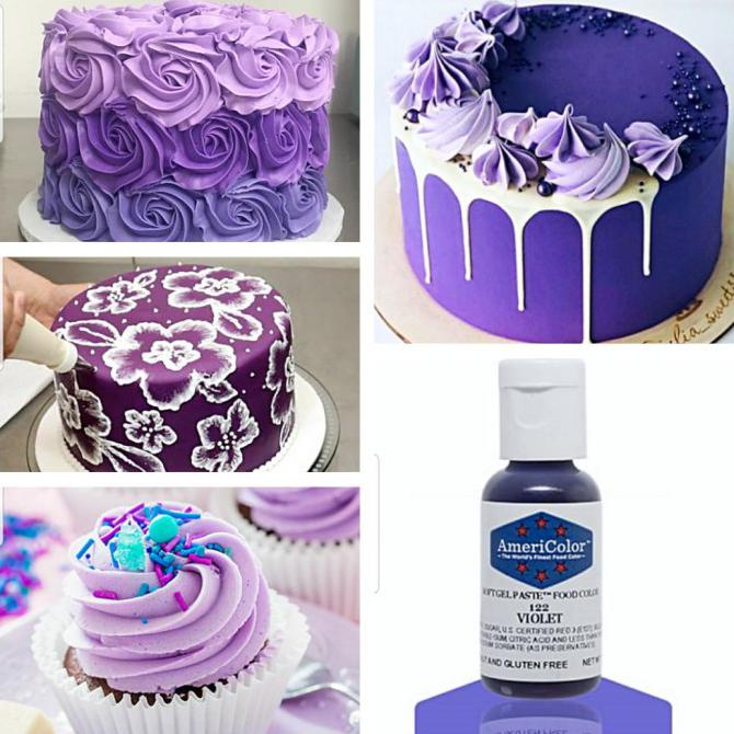 

Pewarna makanan AmeriColor warna violet 21 g pewarna cake kue