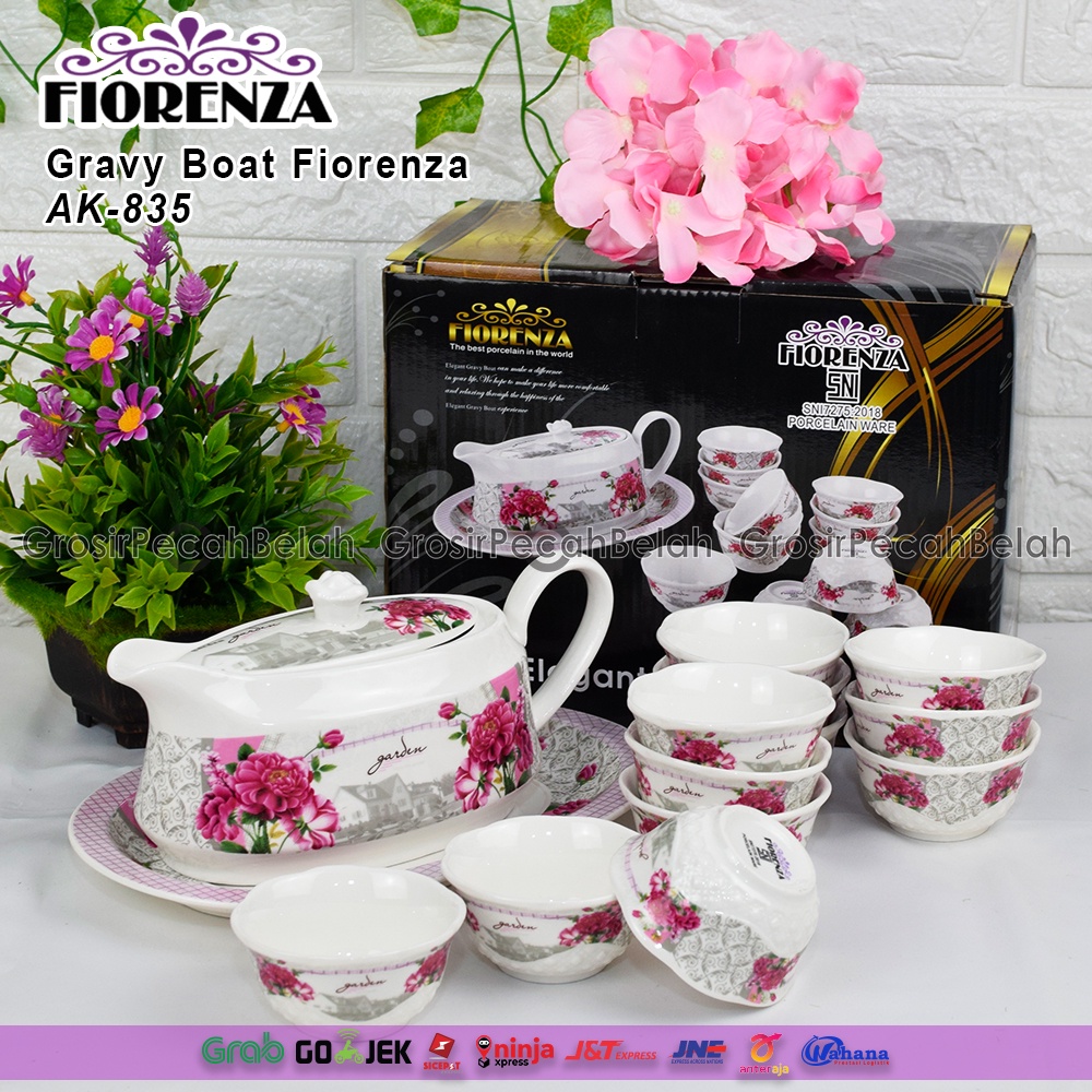 Tempat Wadah Sambel Keramik Motif Bunga Fiorenza AK-835