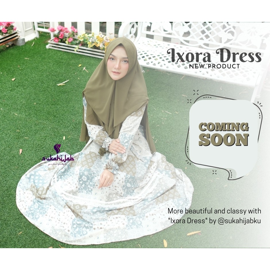 IXORA DRESS || Gamis Motif Syari Original by Suka Hijab