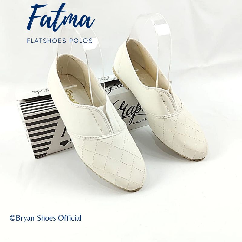 Bryan Sepatu Haji Umroh Flatshoes Putih Karet Ibu Sepatu Flat Nyaman Lembut Bigsize Oversize 37-43