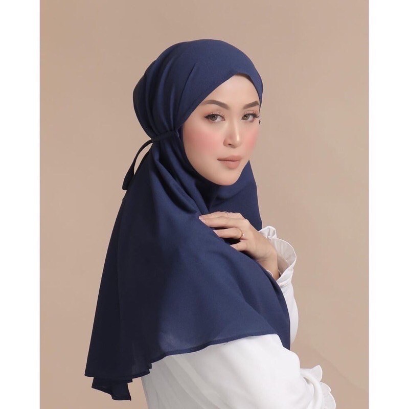 JILBAB INSTANT BERGO MARYAM JUMBO (LEBIH PANJANG)-NAVY