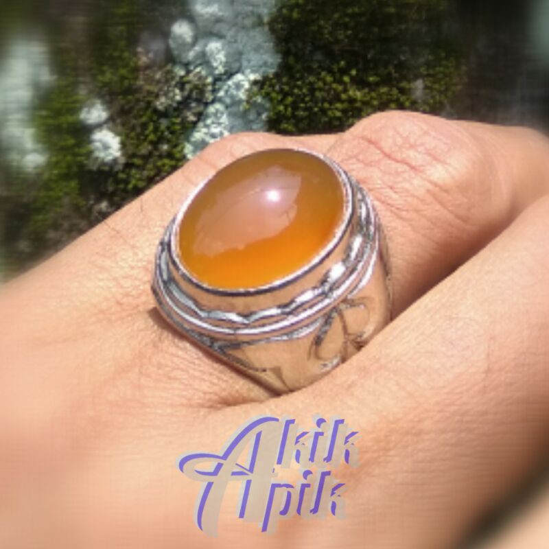 Cincin Batu Akik Solar Baturaja Ring Pria Keren