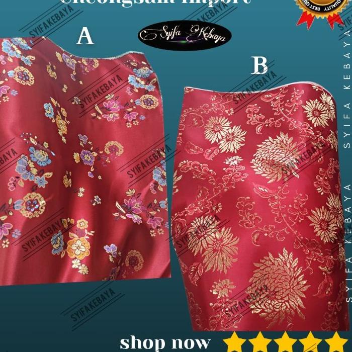 ☈ Kain Cheongsam. Bahan Cheongsam Satin. Chongsam Congsam Ceongsam Baju Imlek Cina Motif Terbaru ➭