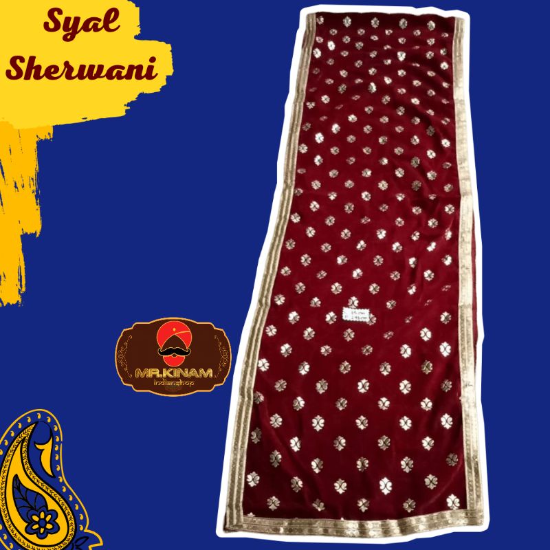 SYAL SHERWANI [MAROON FLO L35] | DUPATTA COWOK | SELENDANG PRIA | PENGANTIN INDIA