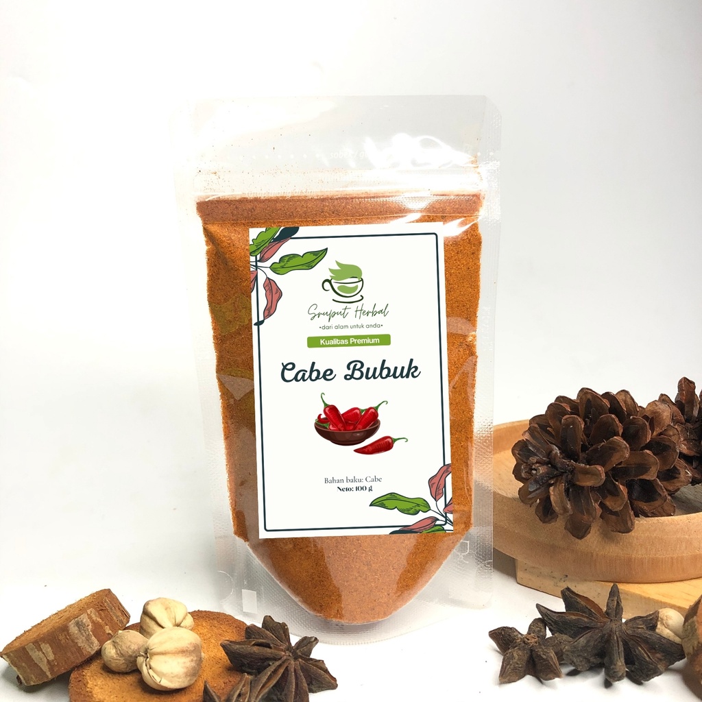 100gr Cabe Bubuk Murni Ground Chilli Kualitas Premium Rempah Sruput Herbal [COD]