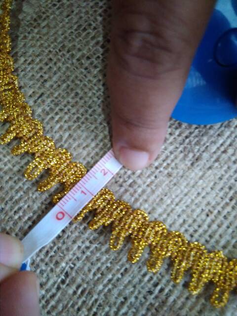 RD3 Renda gold 1,5cm bahan craft mahar