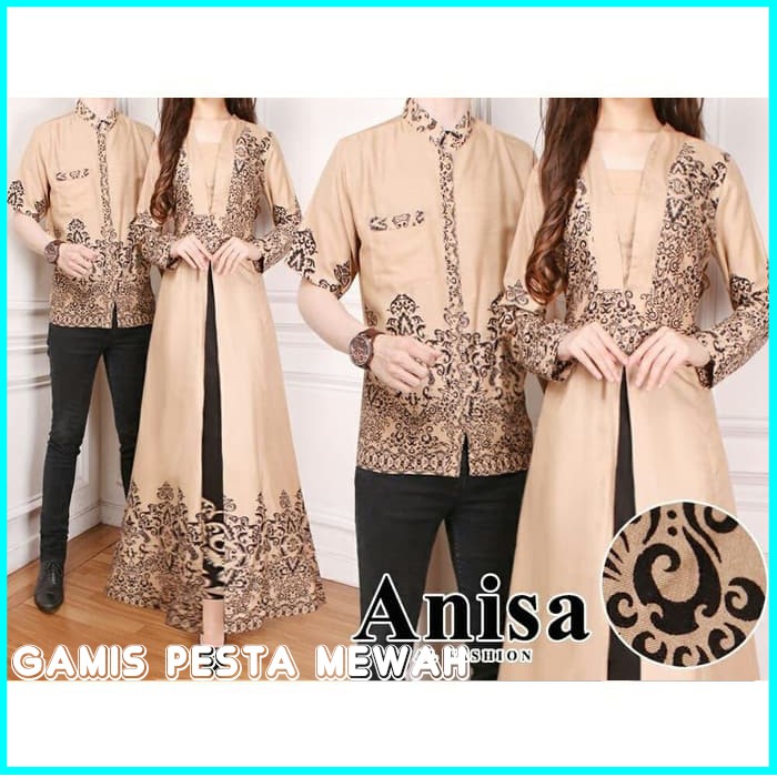 BATIK COUPLE BAJU COUPLE BATIK TERBARU BAJU COUPLE PESTA KONDANGAN BAJU COUPLE KONDANGAN CREAM