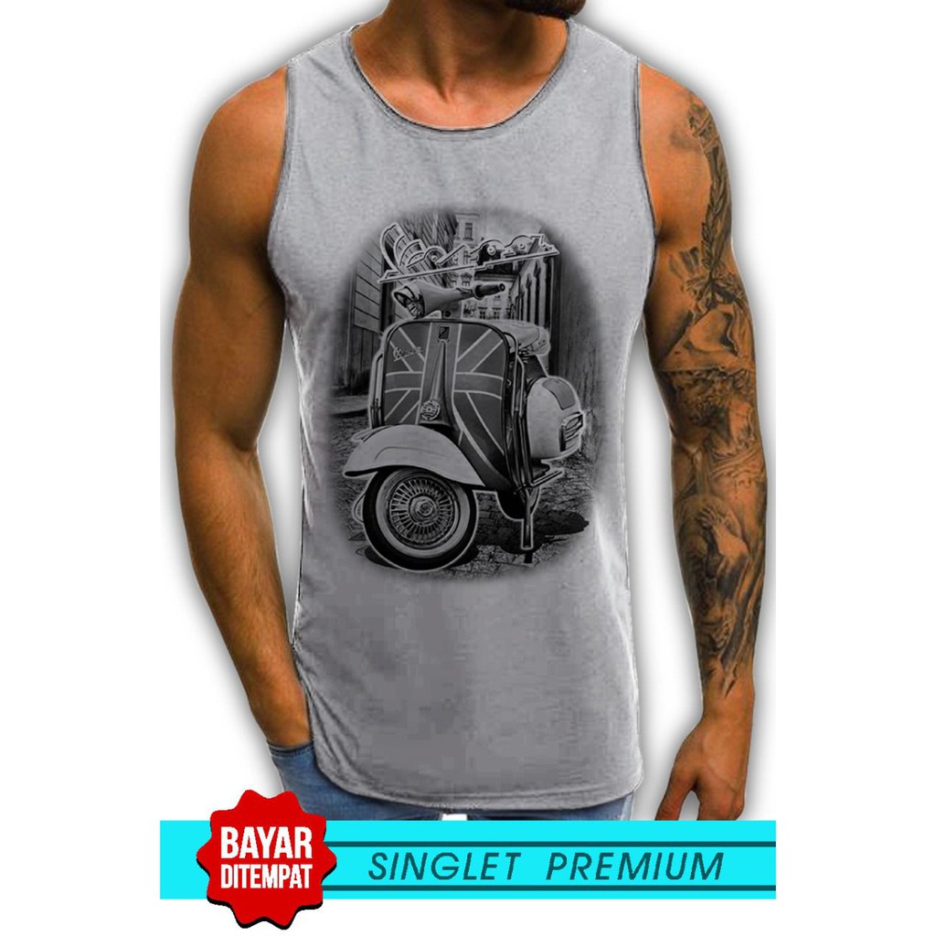 SINGLET LEKBONG PRIA (VESPA BENDERA) / SINGLET LEKBONG GYM /LEKBONG / SINGLET/KAOS DALAM PRIA/KUTANG