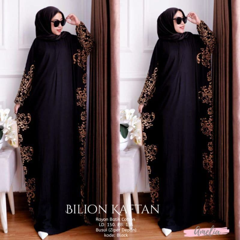 Kaftan Bilion - Kaftan Wanita Jumbo Katun Rayon Batik Premium Busui Daster Gamis Batik Bigsize  Fashion Muslim Kekinian LD 180