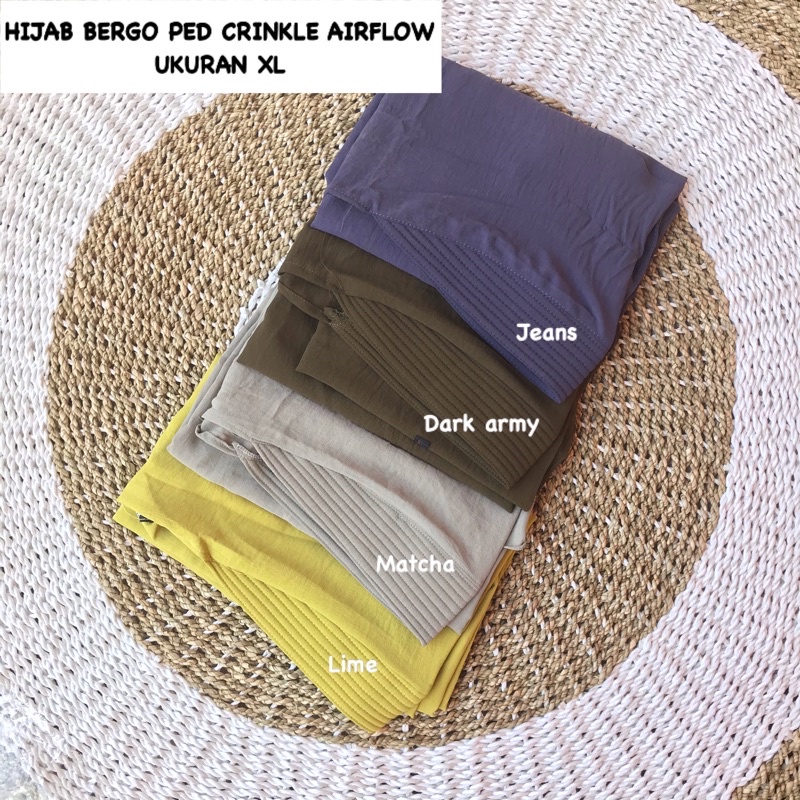 HIJAB BERGO PED CRINKLE AIRFLOW UKURAN XL