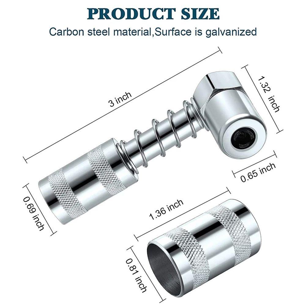 Lanfy 90derajat Grease Coupler Auto Mobil1/8NPT Nozzle Gemuk Kepala Lengan Kunci Konektor Klip Gemuk Alat Kopler