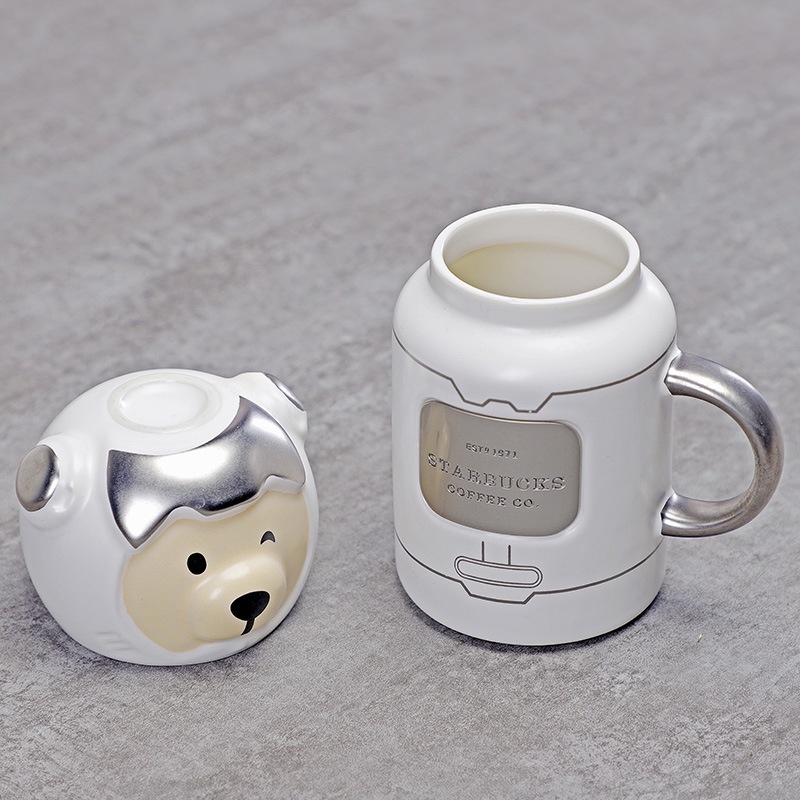 gift for kids Starbucks ceramic cup Cartoon Space bear Mug astronaut Bear cup birthday present 星巴克臻选系列限量陶瓷杯