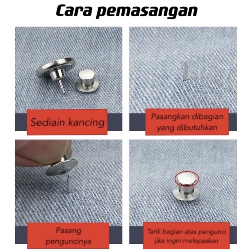 Kancing celana bahan jeans serbaguna ajaib