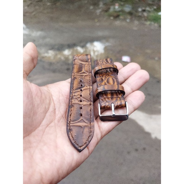 Tali jam kulit sapi asli motif buaya, Garansi 1 tahun