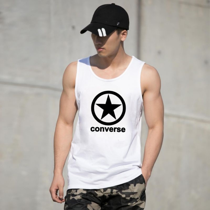 Singlet Pria Convers Singlet Gym Pria Dewasa Singlet Cowok Tanktop Pria Bahan Katun Combad 30S