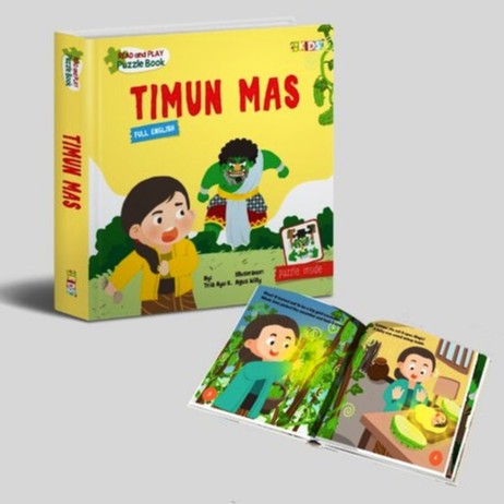 [Buku-BP] Puzzle Book Cerita Klasik Indonesia Timun Mas Boardbook - Bilingual (Inggris - Indonesia)