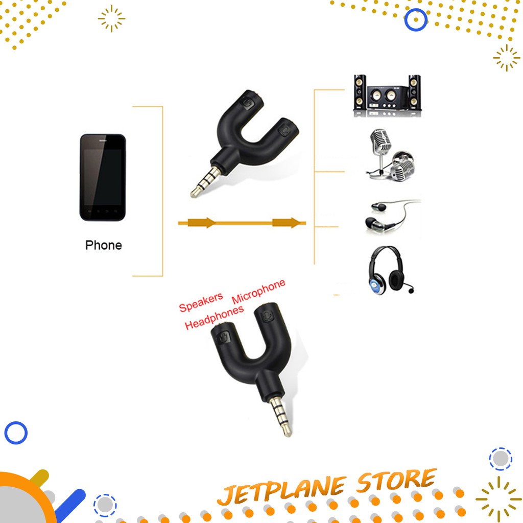 Paket Vlog Clip On Mic Microphone 3.5mm Mikrophone Klip + Audio Splitter