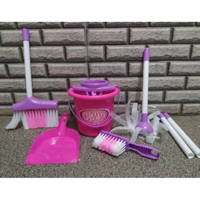  mainan  alat kebersihan cleaning car set mainan  sapu pel 