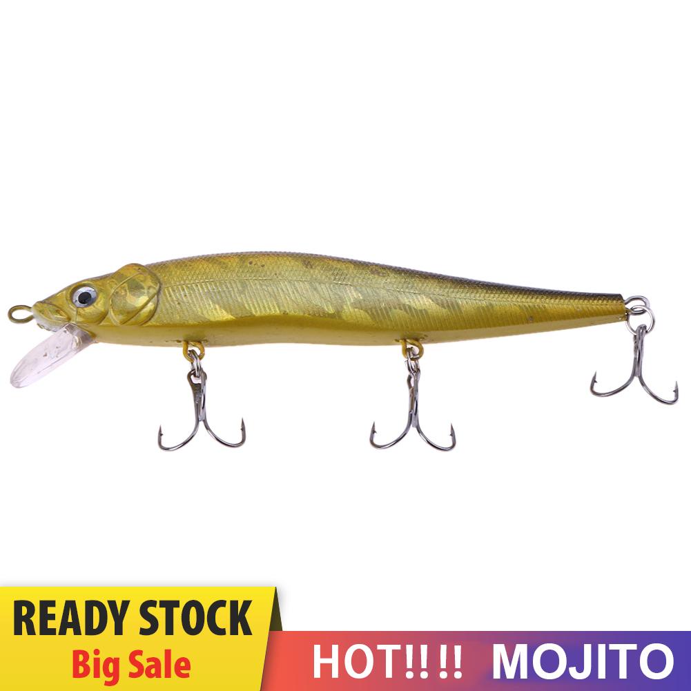 1pc 120mm 13g Umpan Pancing Ikan Minnow Wobbler Imitasi Dengan Kail Treble