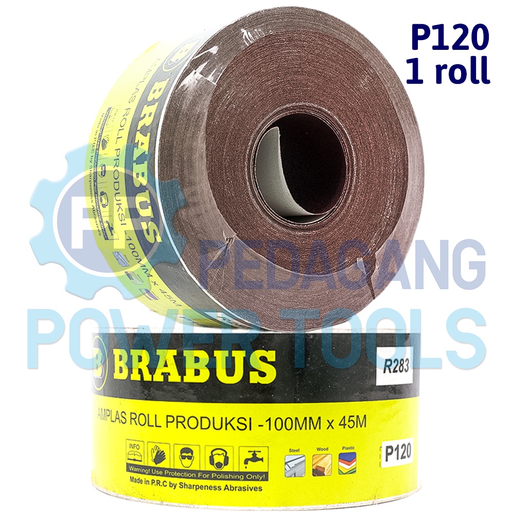 BRABUS NO. 120 AMPLAS ROLL 45 METER KAIN ABRASIVE CLOTH KAYU TEMBOK