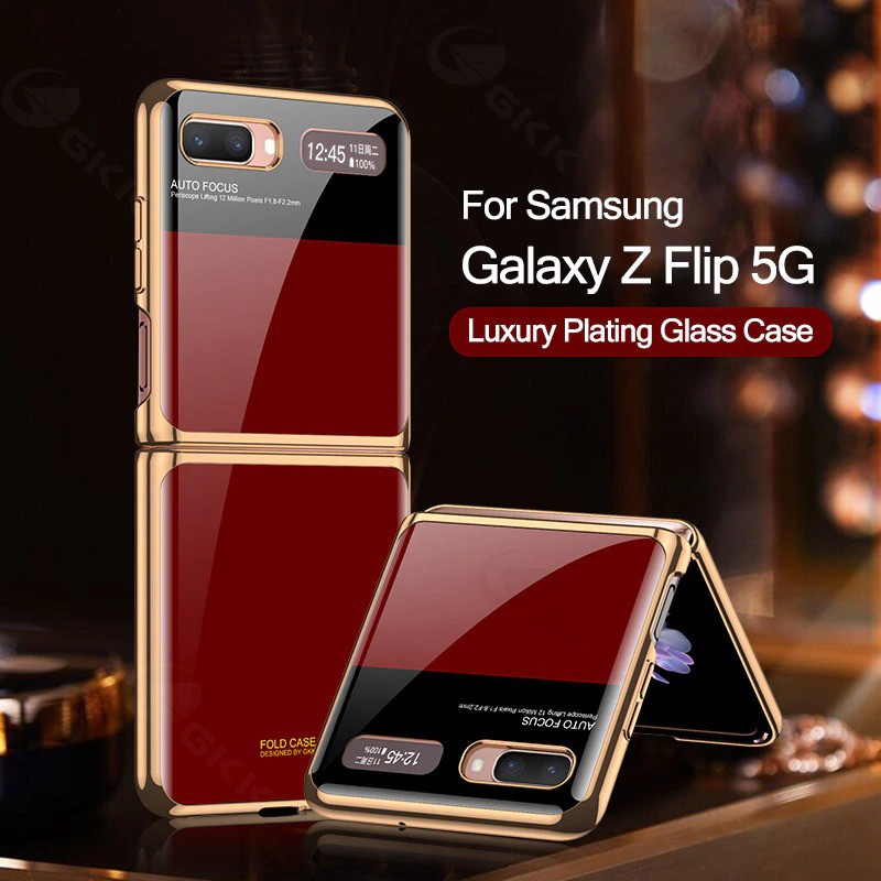 Original Samsung Galaxy Z Flip 2020 5H Flexi Glass Plating Aelection GKK  360 Protection Soft Case B