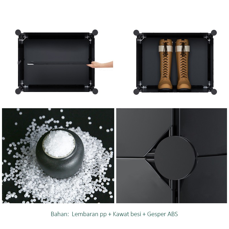 Rak Sepatu Anti Debu Layer Tebal Shoe Rack Portable Serbaguna Kotak Sepatu Portable