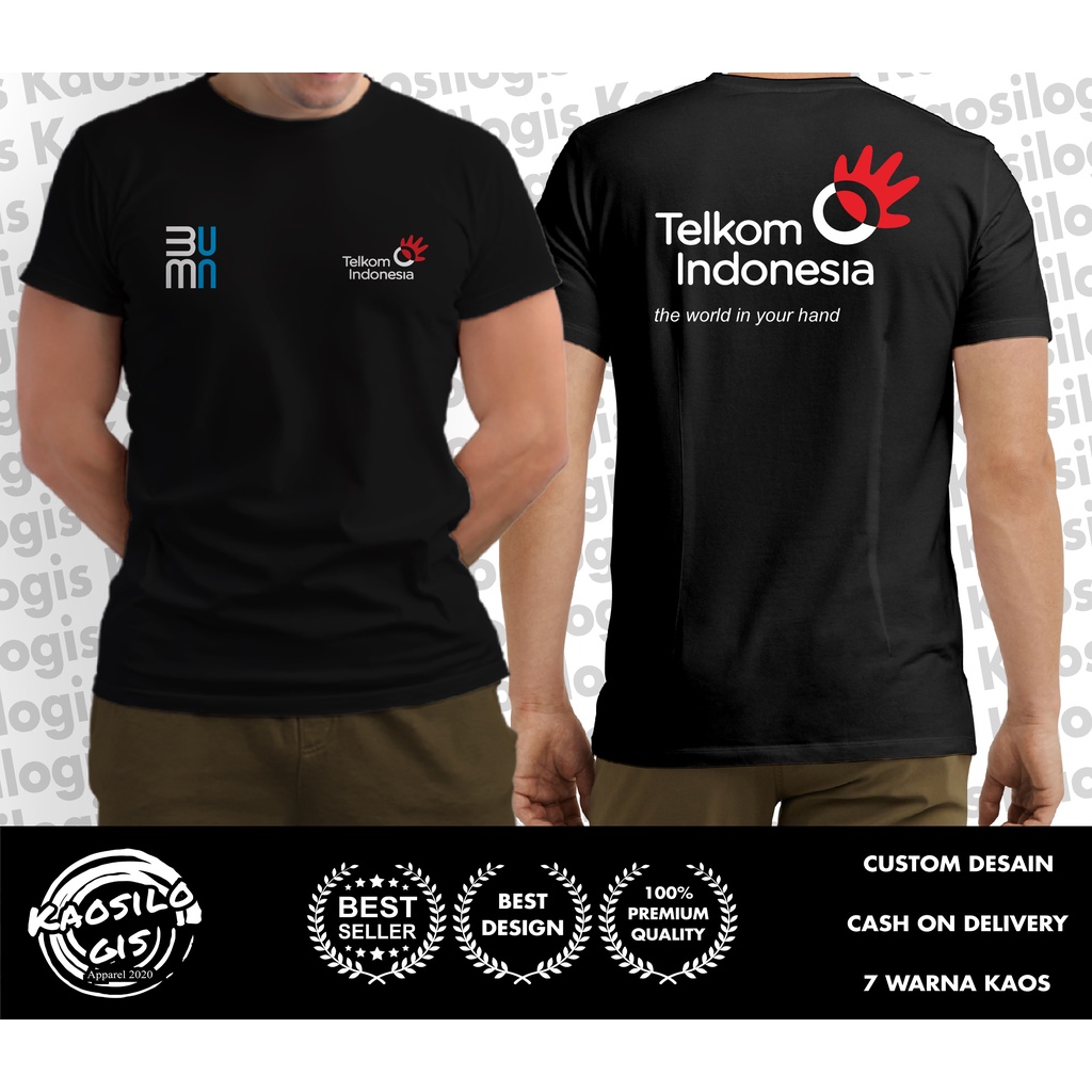 Kaos Baju Telkom BUMN logo V2 Baru Kaos Perusahaan - Kaosilogis