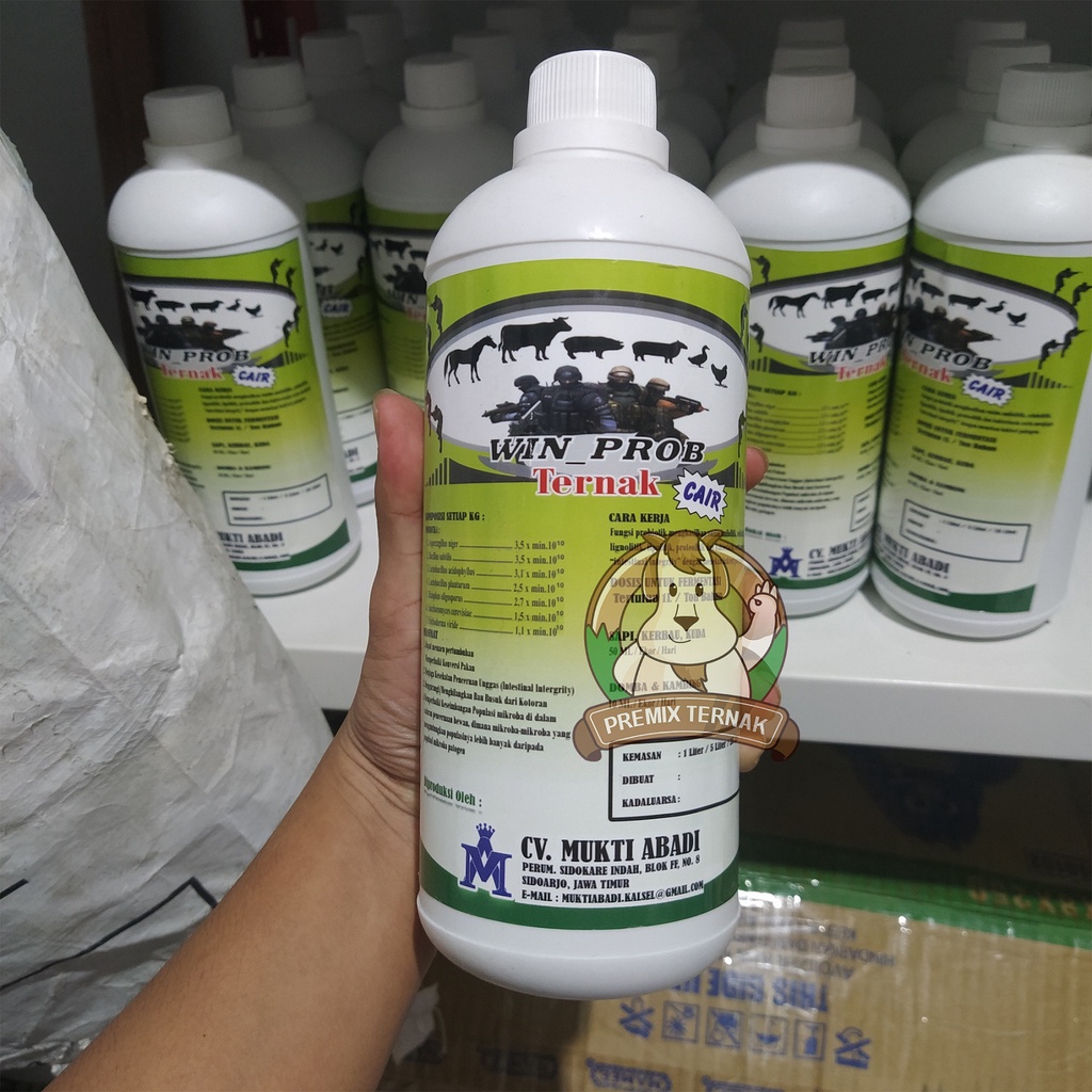 WIN Prob Ternak Cair 1liter/ Probiotik untuk ternak sapi kambing domba