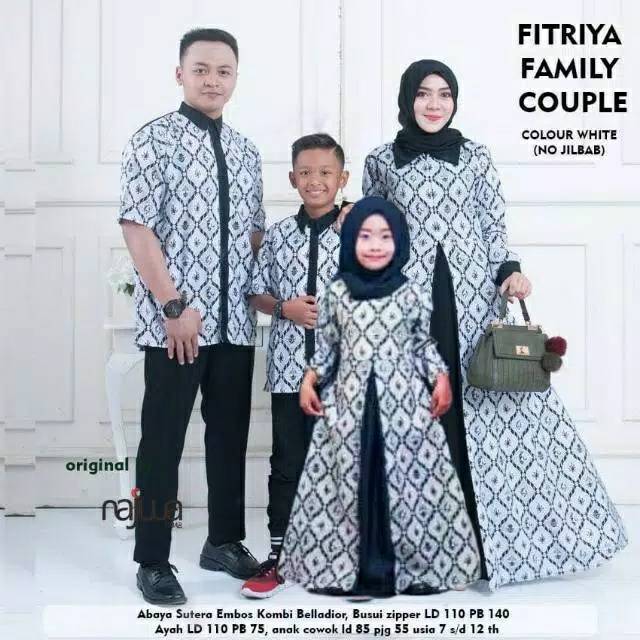 Fitriya couple/couple family/ abaya sutra embos/couple batik/couple by najwa/baju pesta/gamis busui