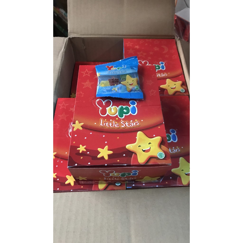 

PROMO YUPI LITTLE STARS 1 PAK BOX DUS 24 PCS STAR MURAH GROSIR PERMEN MERAH TERMURAH