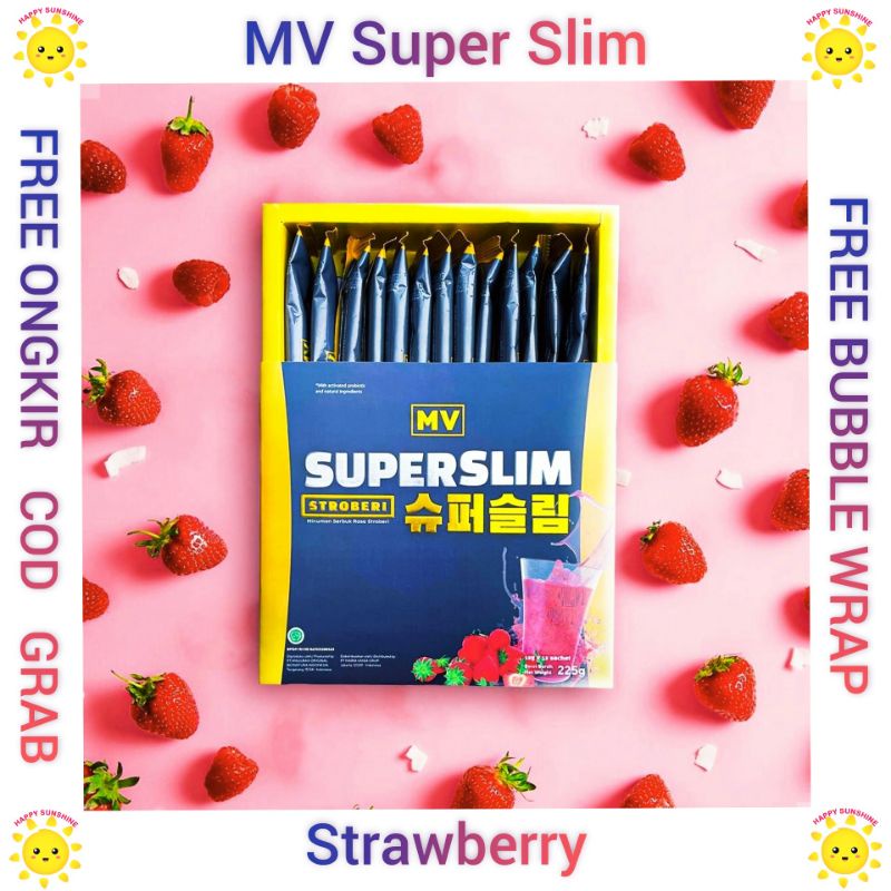 MVSUPERSLIM Eceran Per Sachet MV SuperSlim Super Slim Strawberry Fiber Drink by Maria Vania BPOM Hal