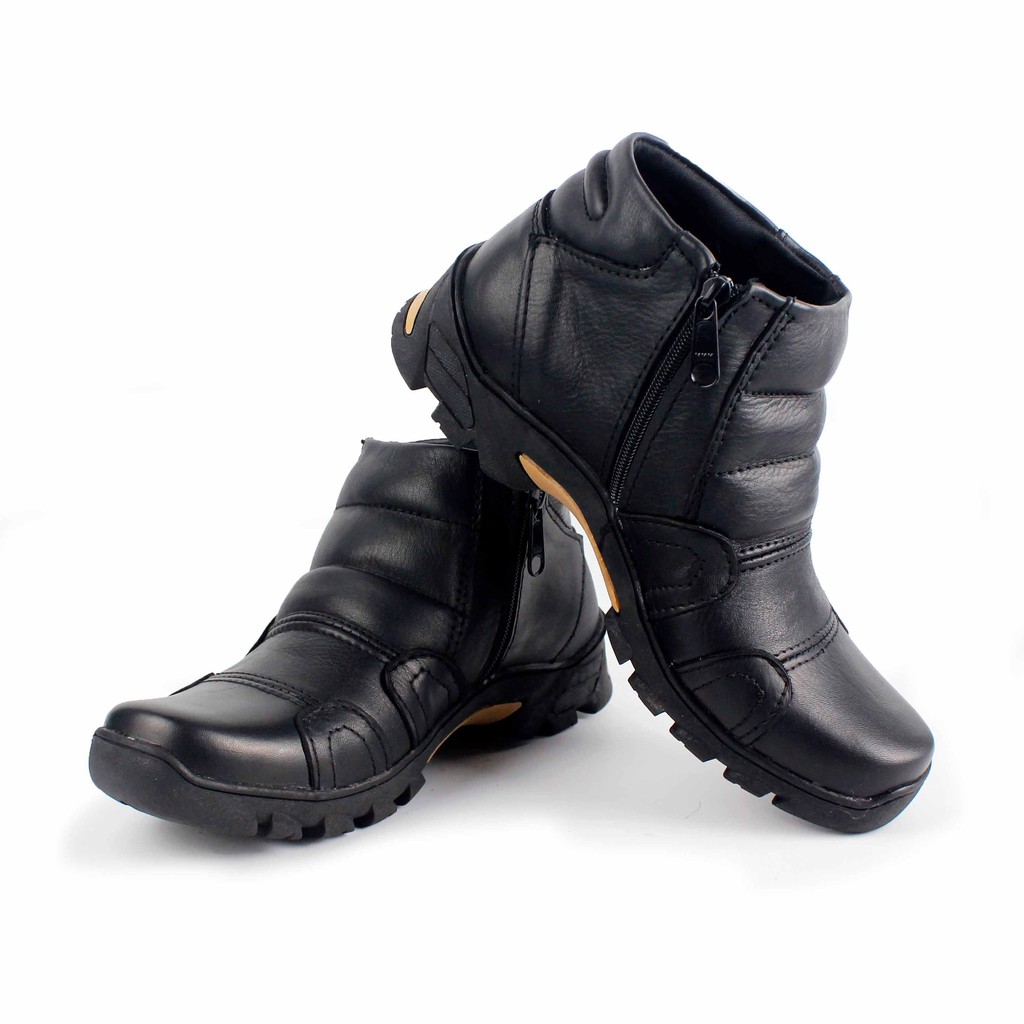 Sepatu Boots Pria Kulit Asli Virale - Sepatu Boots - Sepatu Biker Pria STG 021 HT